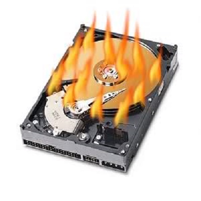 burning hard drive